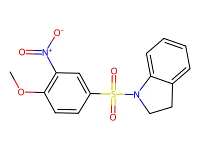 1-(4-Methoxy-3-nitrophenyl)sulfonyl-2,3-dihydroindole structure