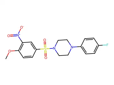 1-(4-Fluorophenyl)-4-(4-methoxy-3-nitrophenyl)sulfonylpiperazine structure
