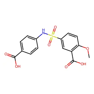5-[(4-Carboxyphenyl)sulfamoyl]-2-methoxybenzoic acid structure
