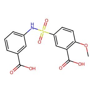 5-[(3-Carboxyphenyl)sulfamoyl]-2-methoxybenzoic acid structure