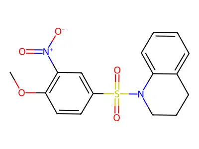 1-(4-methoxy-3-nitrophenyl)sulfonyl-3,4-dihydro-2H-quinoline structure