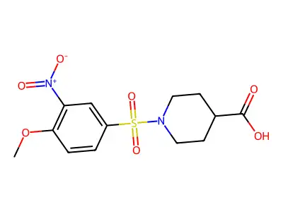 1-[(4-Methoxy-3-nitrophenyl)sulfonyl]piperidine-4-carboxylic acid structure