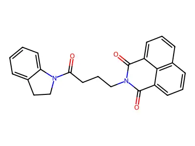 2-(4-(indolin-1-yl)-4-oxobutyl)-1H-benzo[de]isoquinoline-1,3(2H)-dione structure