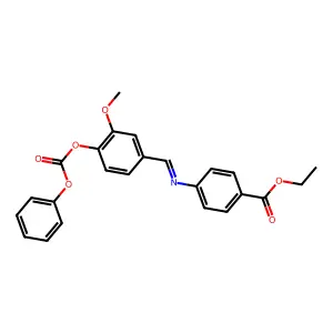 Ethyl 4-[(3-methoxy-4-phenoxycarbonyloxyphenyl)methylideneamino]benzoate structure