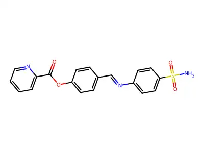 (E)-4-(((4-sulfamoylphenyl)imino)methyl)phenyl picolinate structure