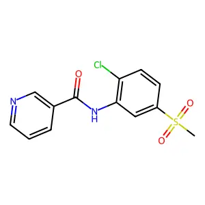 N-(2-chloro-5-(methylsulfonyl)phenyl)nicotinamide structure