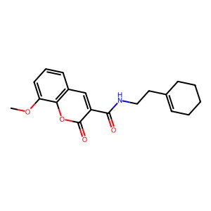 N-[2-(1-cyclohexen-1-yl)ethyl]-8-methoxy-2-oxo-2H-chromene-3-carboxamide structure