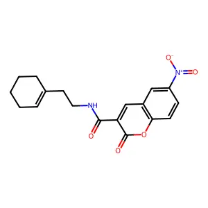 N-[2-(cyclohexen-1-yl)ethyl]-6-nitro-2-oxochromene-3-carboxamide structure