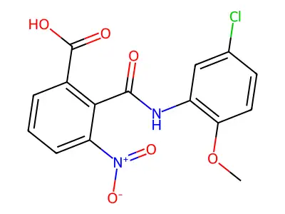 2-[(5-Chloro-2-methoxyphenyl)carbamoyl]-3-nitrobenzoic acid structure