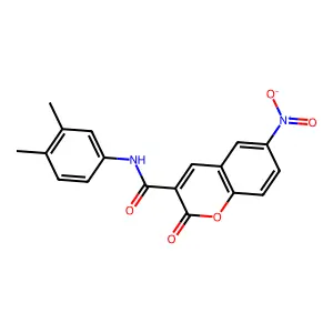N-(3,4-dimethylphenyl)-6-nitro-2-oxo-2H-chromene-3-carboxamide structure