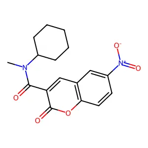N-cyclohexyl-N-methyl-6-nitro-2-oxo-2H-chromene-3-carboxamide structure