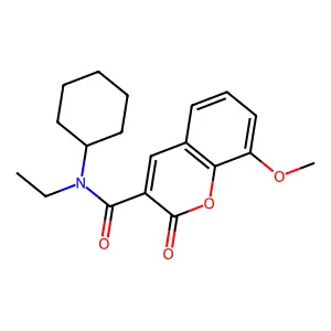 N-cyclohexyl-N-ethyl-8-methoxy-2-oxo-2H-chromene-3-carboxamide structure