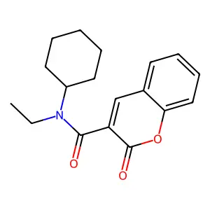 N-cyclohexyl-N-ethyl(2-oxochromen-3-yl)carboxamide structure