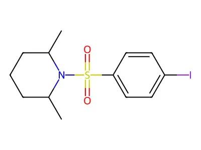 1-(4-Iodophenyl)sulfonyl-2,6-dimethylpiperidine structure