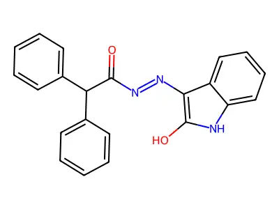 (Z)-N'-(2-oxoindolin-3-ylidene)-2,2-diphenylacetohydrazide structure