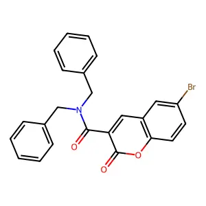 N,N-dibenzyl-6-bromo-2-oxo-2H-chromene-3-carboxamide structure