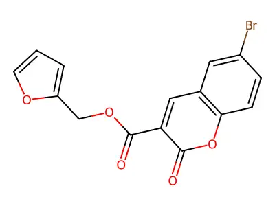 2-Furylmethyl 6-bromo-2-oxochromene-3-carboxylate structure