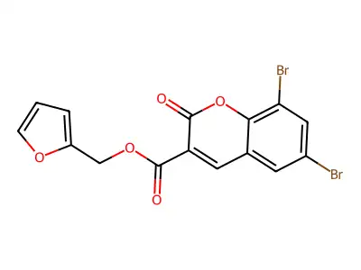 2-Furylmethyl 6,8-dibromo-2-oxochromene-3-carboxylate structure