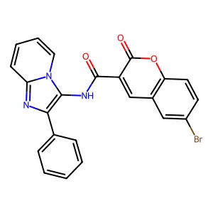 6-bromo-2-oxo-N-(2-phenylimidazo[1,2-a]pyridin-3-yl)-2H-chromene-3-carboxamide structure