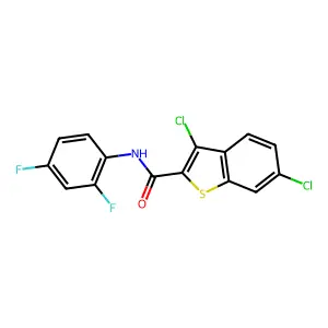 3,6-dichloro-N-(2,4-difluorophenyl)-1-benzothiophene-2-carboxamide structure