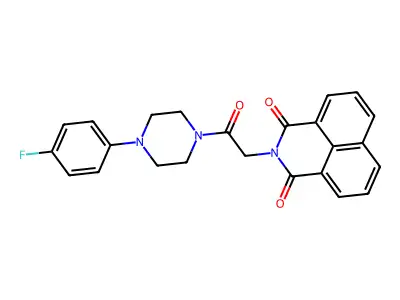 2-{2-[4-(4-fluorophenyl)-1-piperazinyl]-2-oxoethyl}-1H-benzo[de]isoquinoline-1,3(2H)-dione structure