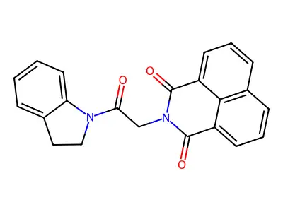 2-(2-(indolin-1-yl)-2-oxoethyl)-1H-benzo[de]isoquinoline-1,3(2H)-dione structure
