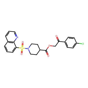 2-(4-Chlorophenyl)-2-oxoethyl 1-(quinolin-8-ylsulfonyl)piperidine-4-carboxylate structure