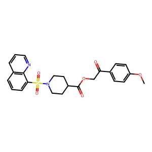 2-(4-Methoxyphenyl)-2-oxoethyl 1-(8-quinolinylsulfonyl)-4-piperidinecarboxylate structure