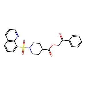 Phenacyl 1-quinolin-8-ylsulfonylpiperidine-4-carboxylate structure