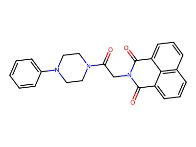 2-(2-oxo-2-(4-phenylpiperazin-1-yl)ethyl)-1H-benzo[de]isoquinoline-1,3(2H)-dione structure