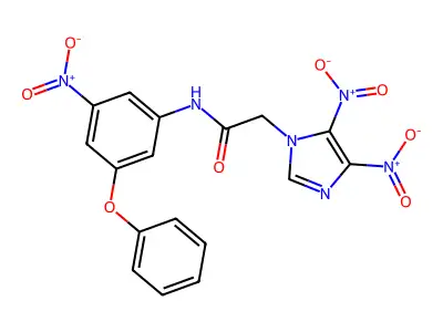 2-(4,5-dinitro-1H-imidazol-1-yl)-N-(3-nitro-5-phenoxyphenyl)acetamide structure