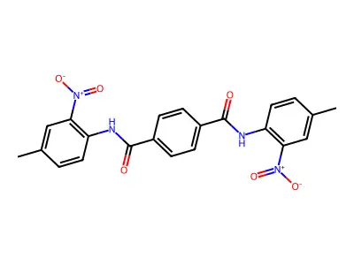 1-N,4-N-bis(4-methyl-2-nitrophenyl)benzene-1,4-dicarboxamide structure