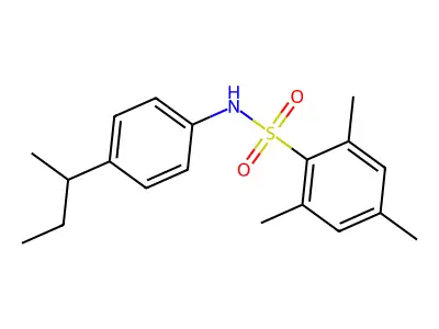 2,4,6-Trimethyl-N-[4-(1-methylpropyl)phenyl]benzenesulfonamide structure