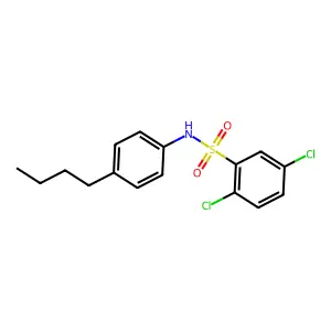 N-(4-butylphenyl)-2,5-dichlorobenzenesulfonamide structure