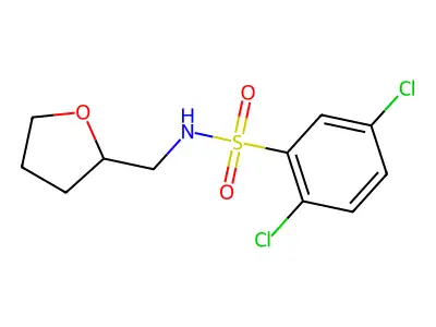 2,5-dichloro-N-(oxolan-2-ylmethyl)benzenesulfonamide structure