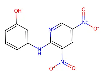 3-[(3,5-Dinitropyridin-2-yl)amino]phenol structure