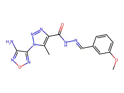 1-(4-amino-1,2,5-oxadiazol-3-yl)-N'-[(E)-(3-methoxyphenyl)methylidene]-5-methyl-1H-1,2,3-triazole-4-carbohydrazide structure