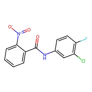 N-(3-chloro-4-fluorophenyl)-2-nitrobenzamide structure