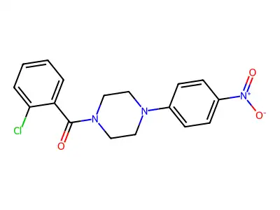 (2-Chlorophenyl)-[4-(4-nitrophenyl)piperazin-1-yl]methanone structure