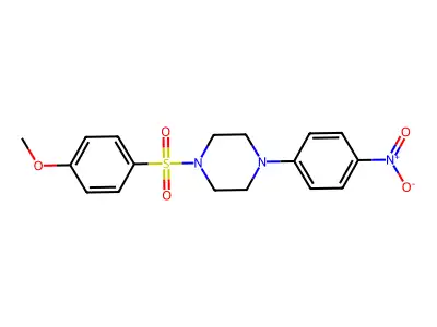 1-{4-Nitrophenyl}-4-{[4-(methyloxy)phenyl]sulfonyl}piperazine structure