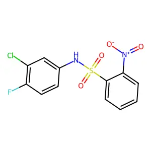 N-(3-chloro-4-fluorophenyl)-2-nitrobenzenesulfonamide structure