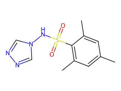 2,4,6-trimethyl-N-(1,2,4-triazol-4-yl)benzenesulfonamide structure