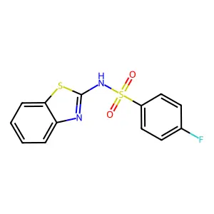 N-(1,3-benzothiazol-2-yl)-4-fluorobenzenesulfonamide structure