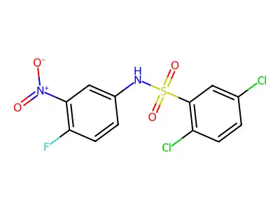 2,5-dichloro-N-(4-fluoro-3-nitrophenyl)benzenesulfonamide structure