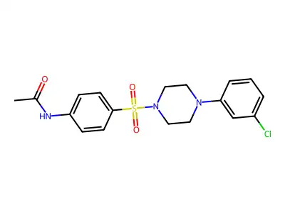 N-(4-{[4-(3-chlorophenyl)piperazin-1-yl]sulfonyl}phenyl)acetamide structure