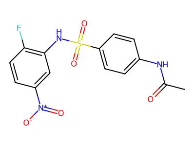 N-{4-[(2-fluoro-5-nitrophenyl)sulfamoyl]phenyl}acetamide structure