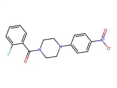 (2-Fluorophenyl)(4-(4-nitrophenyl)piperazin-1-yl)methanone structure