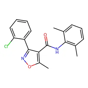 3-(2-chlorophenyl)-N-(2,6-dimethylphenyl)-5-methyl-1,2-oxazole-4-carboxamide structure
