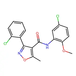 N-(5-chloro-2-methoxyphenyl)-3-(2-chlorophenyl)-5-methylisoxazole-4-carboxamide structure