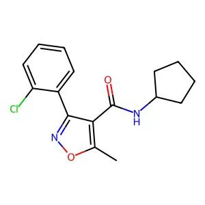 3-(2-chlorophenyl)-N-cyclopentyl-5-methyl-1,2-oxazole-4-carboxamide structure